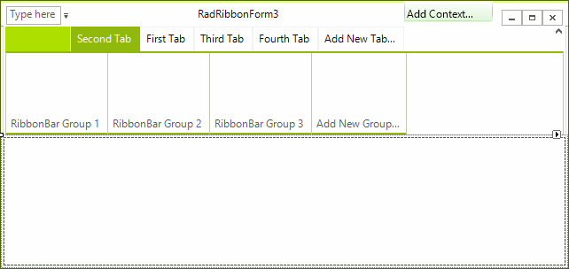WinForms RadRibbonBar Reorderding Groups