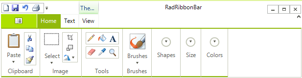 WinForms RadRibbonBar Collapsing Items are in DropDown