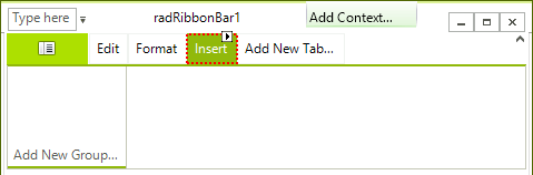 WinForms RadRibbonBar Adding More Tabs
