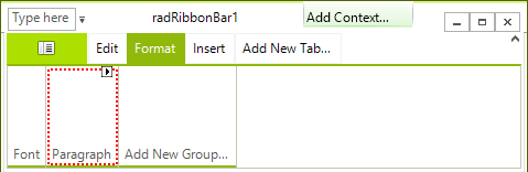 WinForms RadRibbonBar Adding More Nested Groups