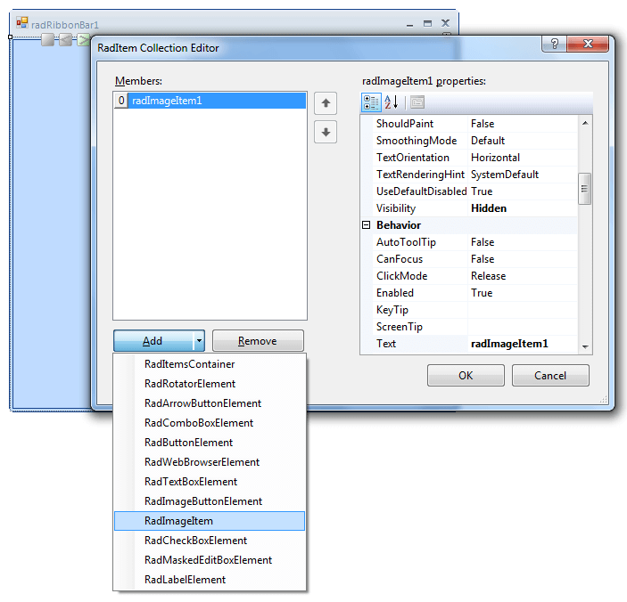 WinForms RadRotator Rotator Design Time