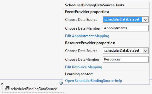 WinForms RadScheduler SchedulerBindingDataSource