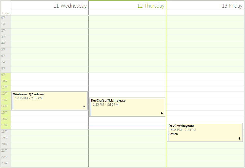 WinForms RadScheduler Custom Appointments