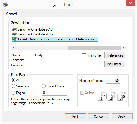 WinForms RadScheduler Printing