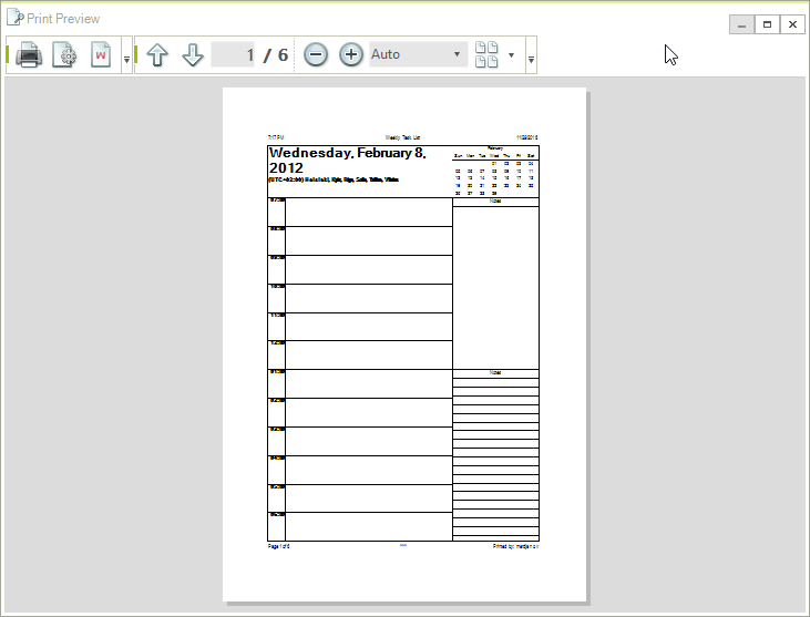 WinForms RadScheduler Print Preview