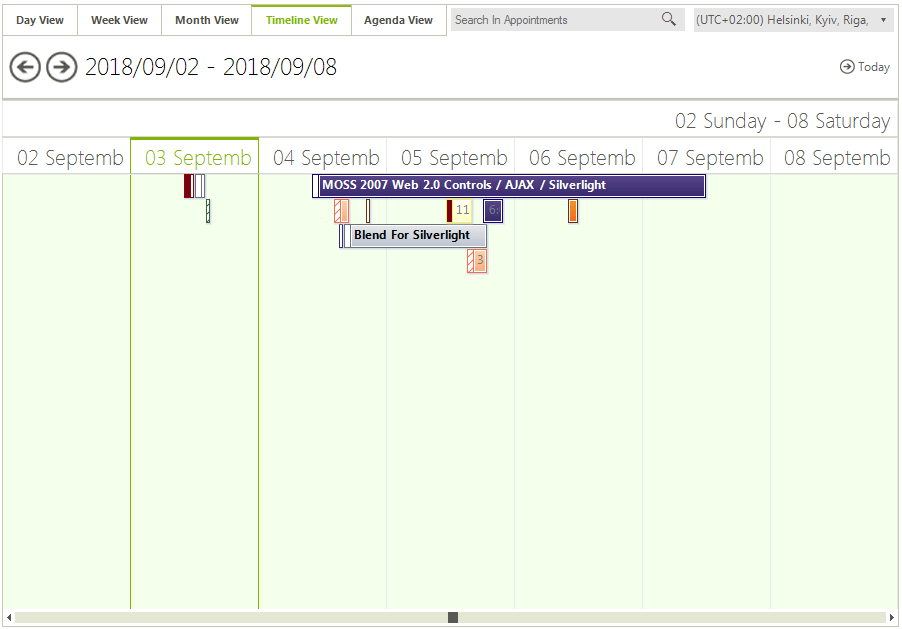 WinForms RadScheduler Timeline View