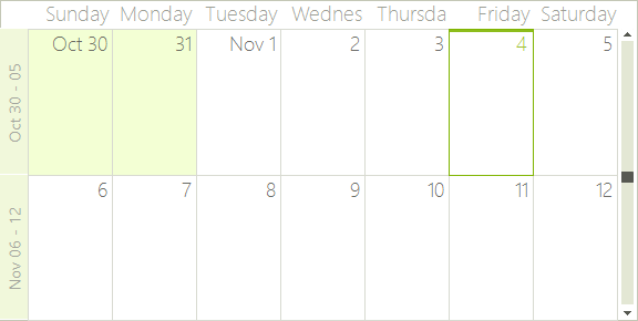 WinForms RadScheduler Week Count