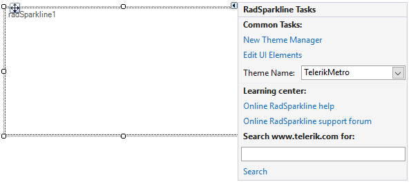 WinForms RadSparkline Smart Tag