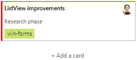 WinForms RadTaskBoard Adding Task Cards