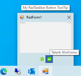 WinForms RadTaskbarButton Thumbnail Buttons Tooltip
