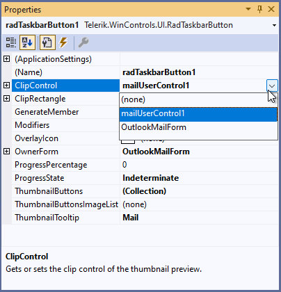 WinForms TaskbarButton Properties