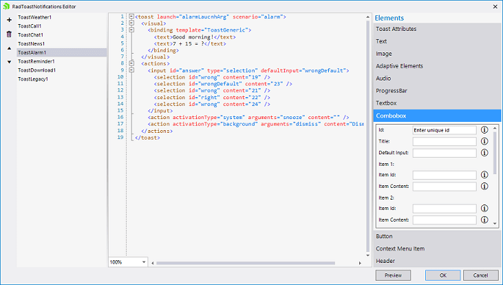 WinForms RadToastNotification Preview