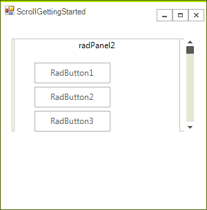 WinForms RadScrollBar Panel with Buttons