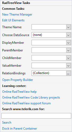 WinForms RadTreeView Smart Tag