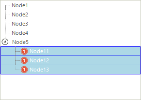 WinForms RadTreeView Nodes formated with the above code