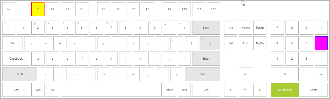 WinForms RadVirtualKeyboard Customize Elements