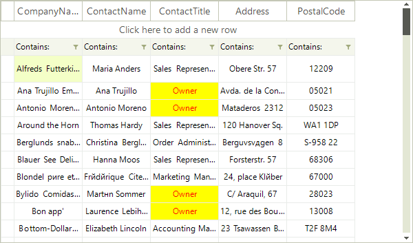 WinForms RadVirtualGrid Formatting Data Cells