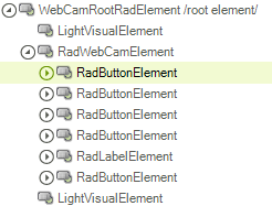 WinForms RadWebCam's elements hierarchy