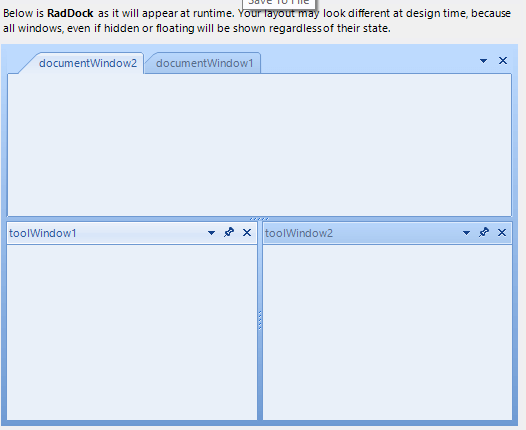 WinForms RadDock ButtonGroup Shows Current Layout