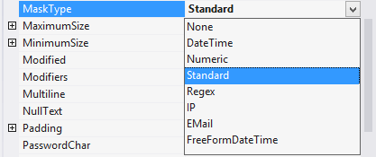 WinForms RadMaskedEditBox MaskType Property