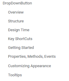 Typical control documentation structure