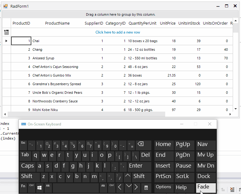 gridview-keyboard-navigatione