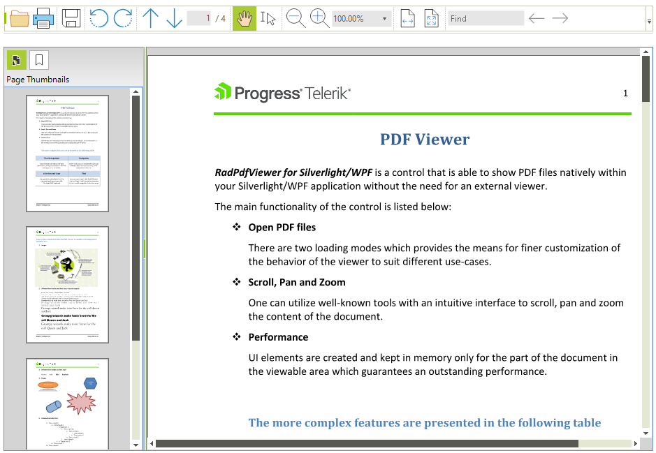 WinForms RadPdfViewer Overview Image