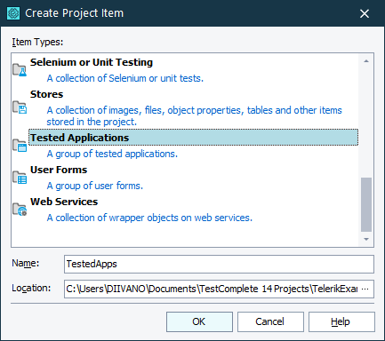 Create_Project_Item_Tested_Applications