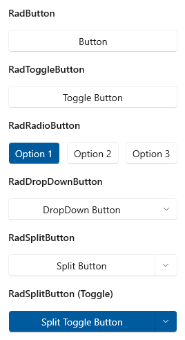 WinUI RadButtons RadButtons Overview