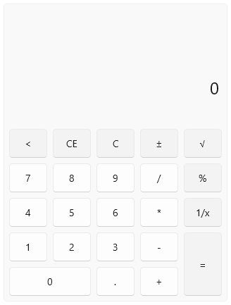 WinUI RadCalculator image with hidden memory buttons
