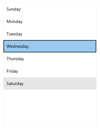 WinUI RadListView with one selected and one hovered item