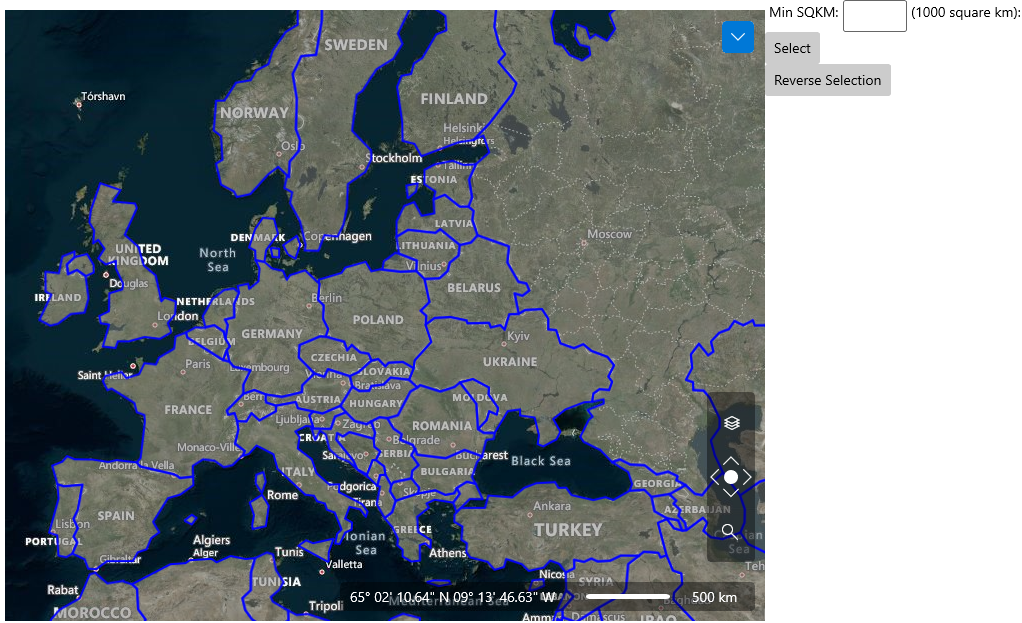 WinUI RadMap Rad Map Features Virtualization Layer Items Selection 4