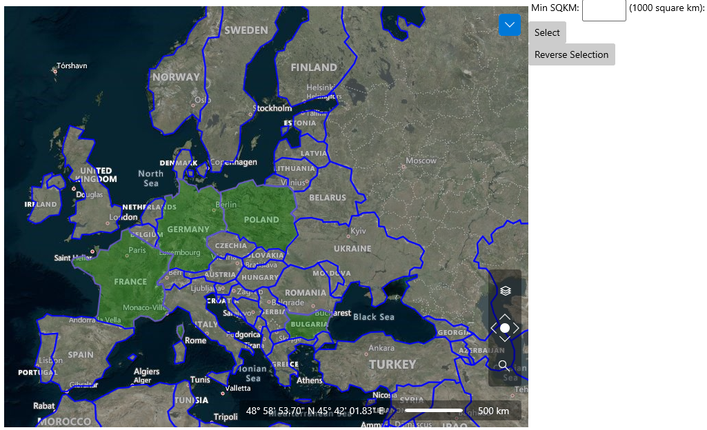 WinUI RadMap Rad Map Features Virtualization Layer Items Selection 5