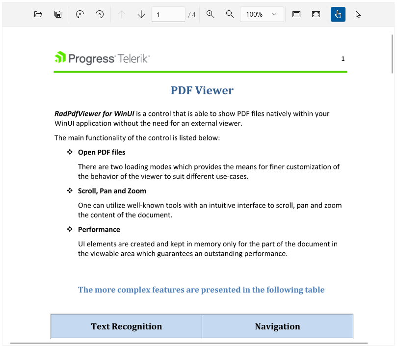 WinUI RadPdfViewer RadPdfViewer Example 1