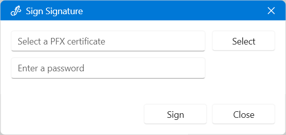 Sign Signature Dialog in RadPdfViewer