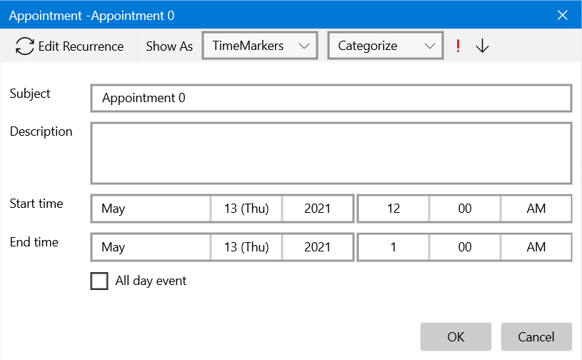 RadScheduler Create Appointment