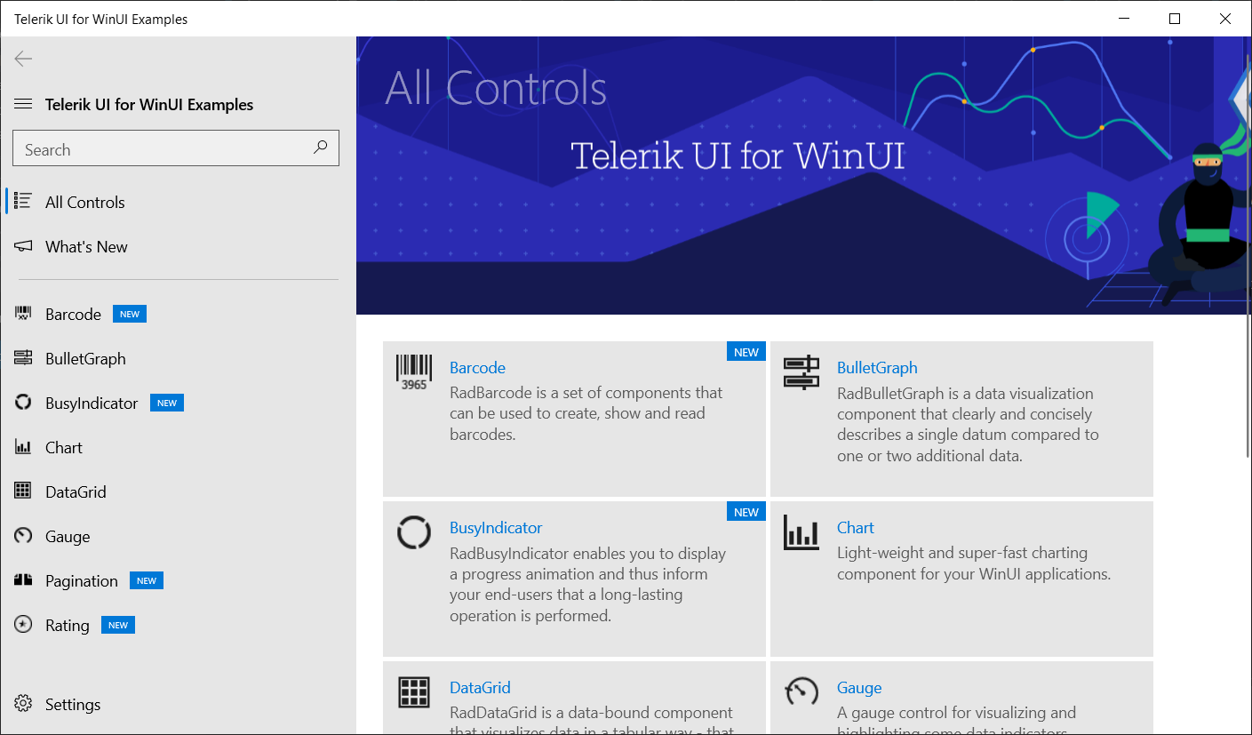 WinUI Telerik UI for WinUI Examples