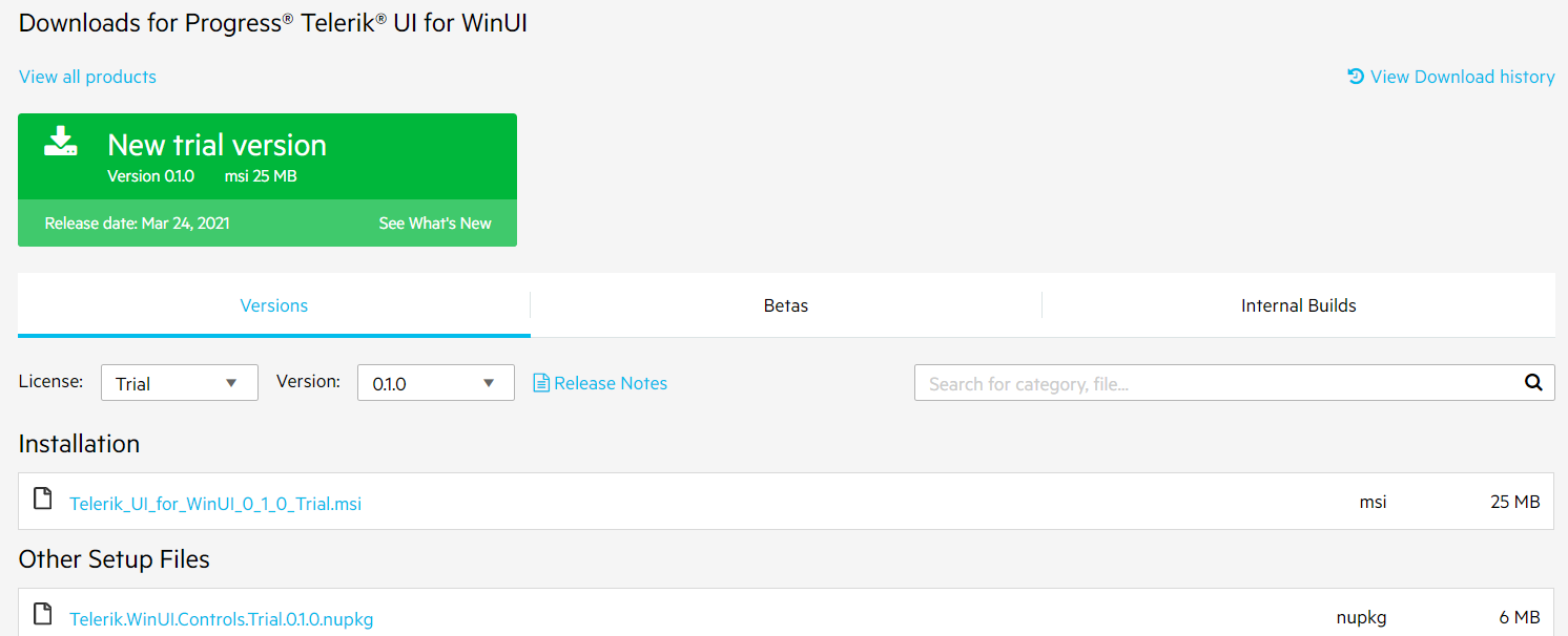 WinUI Winui Product page