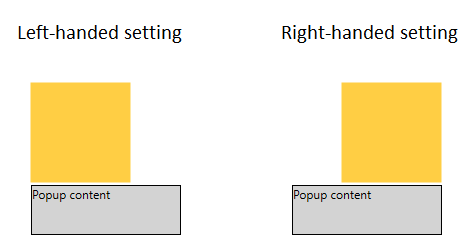 WPF Popup Content Position Handed Settings