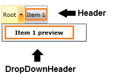 WPF RadBreadcrumb Dropdown Header