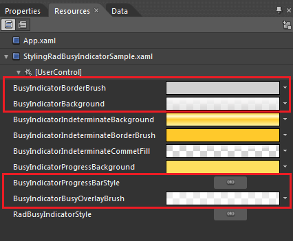 WPF RadBusyIndicator Resources Blend