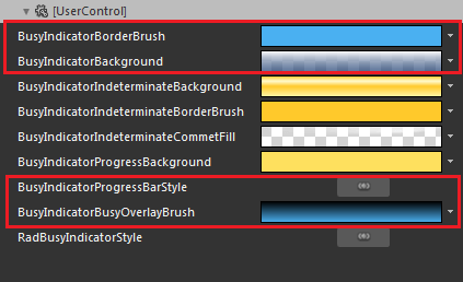 WPF RadBusyIndicator Modified Resources Blend