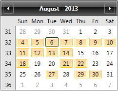 calendar selection Modes 1