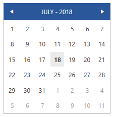 RadCalendar without week numbers and weekdays