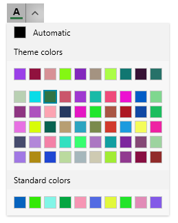 A picture showing RadColorPicker with data bound properties and custom palette colors