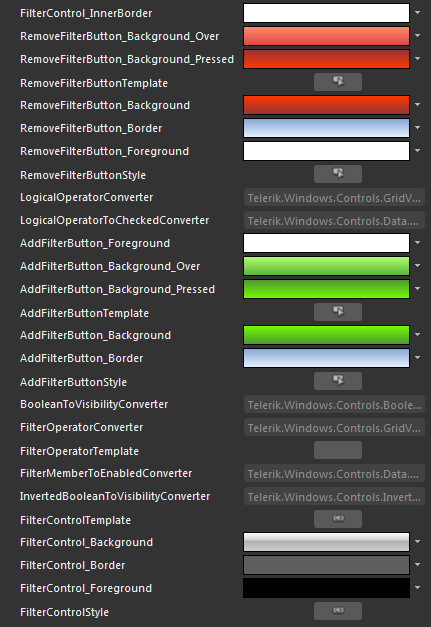 WPF RadDataFilter Modified Blend Resources