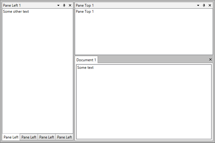 WPF RadDocking RadDocking generated by the code in Example 1