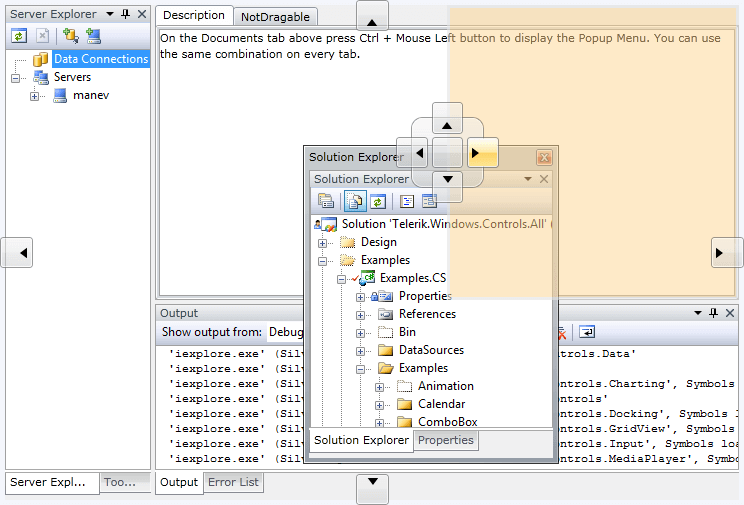 WPF RadDocking Key Features