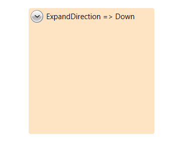 WPF RadExpander ExpandDirection set to Down