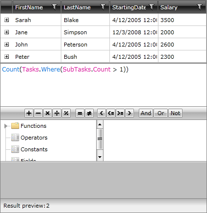 WPF RadExpressionEditor Nested Lambda Expression